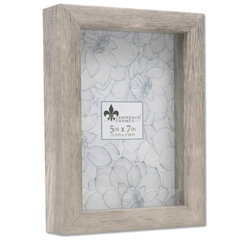 Lawrence Frames Shadow Box Frame, 5x7, Natural Gray - Image 1
